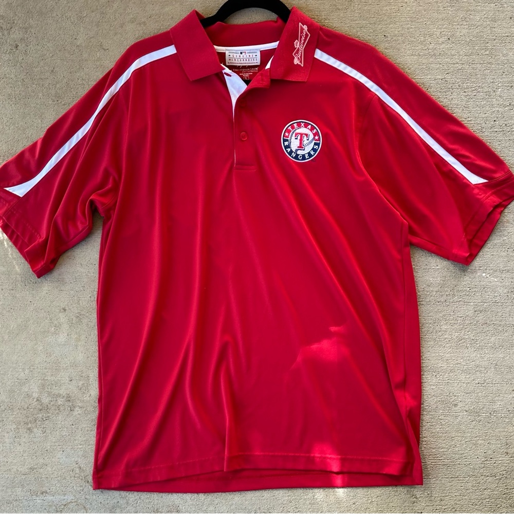 Texas Rangers Genuine Merchandise men’s red polo shirt size Large NICE